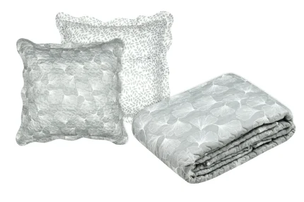 Cuvertură matlasată Nova 260X240 cm, 2 fețe de pernă 65X65 cm, culoare verde pastel, 100% poliester - imagine 3