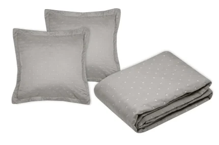 Cuvertură matlasată Cleo 260X240 cm, 2 fețe de pernă 65X65 cm, culoare Greige, 100% poliester - imagine 2