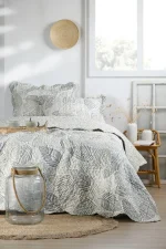 Cuvertură matlasată Gally 260X240 cm, 2 fețe de pernă 65X65 cm, culoare Natural, 100% poliester - imagine 2