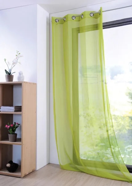 Perdea Monna 135X260 cm, culoare verde pastel, 100% poliester - imagine 2