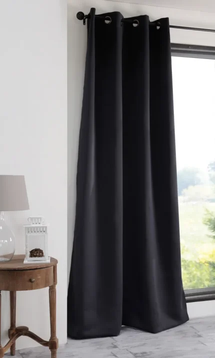 Draperie Notte 135X250 cm, culoare negru, 100% poliester - imagine 2