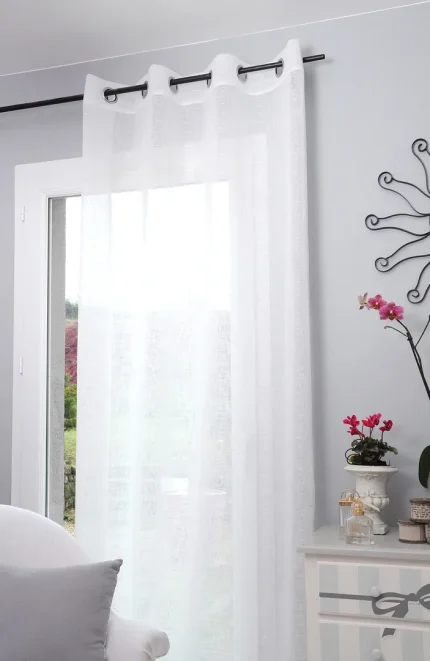 Perdea Celian 135X260 cm, culoare alb, 100% poliester - imagine 2