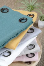 Perdea Paloma 140X260 cm, culoare gri, 100% poliester - imagine 3