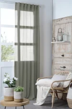 Perdea Madrid 140X260 cm, culoare gri, 100% poliester - imagine 2