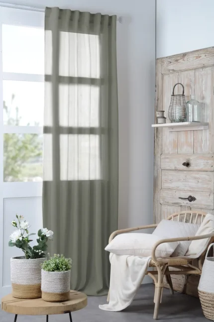 Perdea Madrid 140X260 cm, culoare gri, 100% poliester - imagine 2