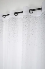 Perdea Whitty 140X260 cm, culoare alb, 100% poliester - imagine 3