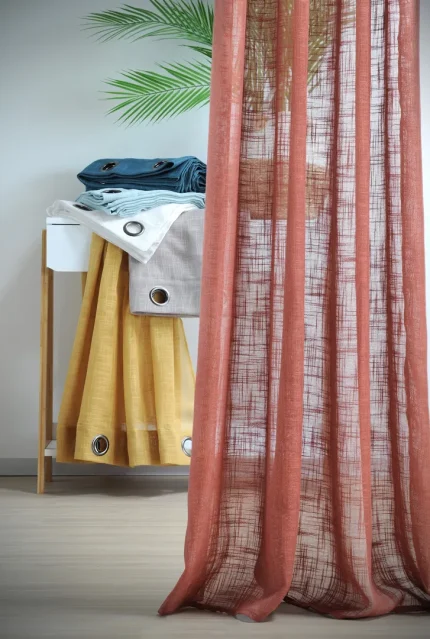 Perdea Ontario 135X260 cm, culoare cărămiziu, 100% poliester - imagine 2