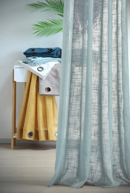 Perdea Ontario 135X260 cm, culoare bleu, 100% poliester - imagine 2