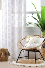 Perdea Maldives 140X260 cm, culoare auriu, 100% poliester - imagine 2