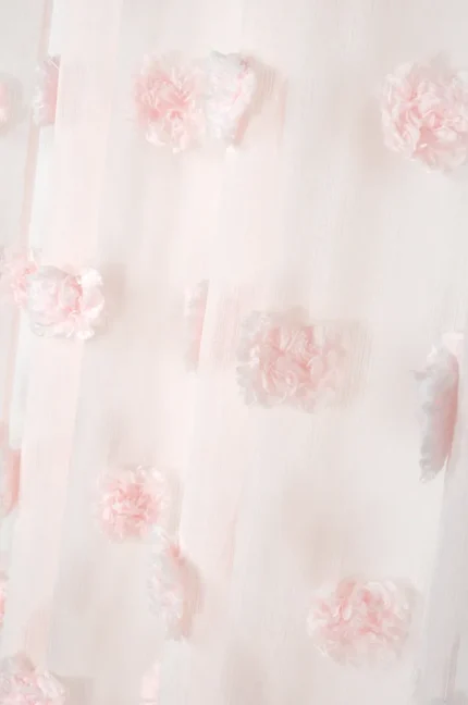 Perdea Pompinou 135X260 cm, culoare roz pudră, 100% poliester - imagine 3