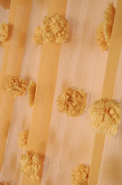 Perdea Pompinou 135X260 cm, culoare muștar, 100% poliester - imagine 3