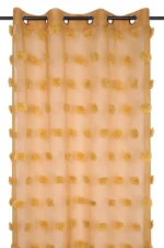 Perdea Pompinou 135X260 cm, culoare muștar, 100% poliester