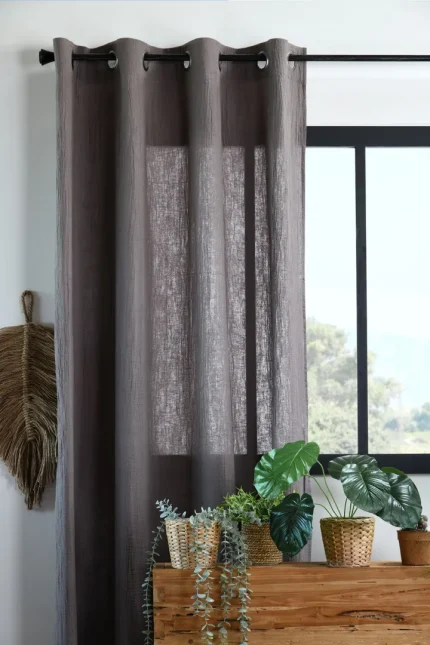 Draperie Coline 140X260 cm, culoare greige, 100% bumbac - imagine 2