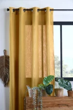 Draperie Coline 140X260 cm, culoare muștar, 100% bumbac - imagine 2
