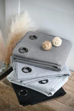 Draperie Portland 140X260 cm, culoare gri, 100% poliester - imagine 2