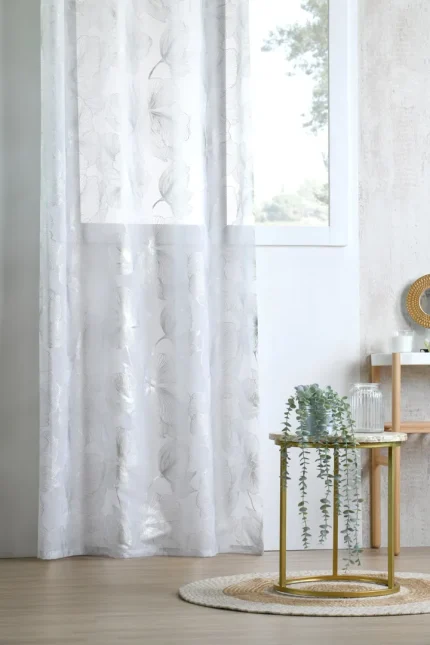 Perdea Leonce 140X260 cm, culoare argintiu, 100% poliester - imagine 2