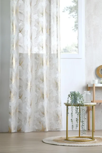 Perdea Leonce 140X260 cm, culoare auriu, 100% poliester - imagine 2