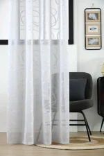 Perdea Liverpool 140X260 cm, culoare alb, 100% poliester - imagine 2