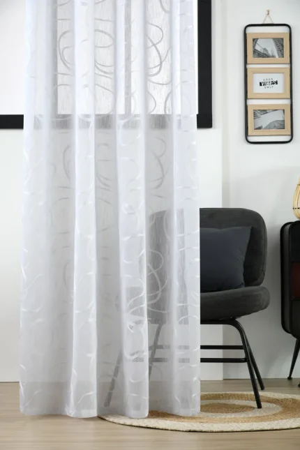 Perdea Liverpool 140X260 cm, culoare alb, 100% poliester - imagine 2