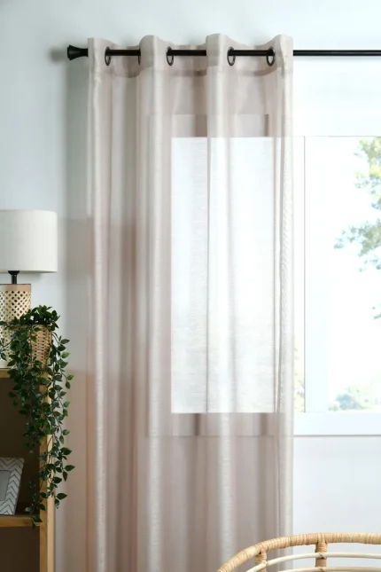 Perdea Linwood 140X260 cm, culoare crem, 100% poliester - imagine 2