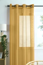 Perdea Linwood 140X260 cm, culoare muștar, 100% poliester - imagine 2