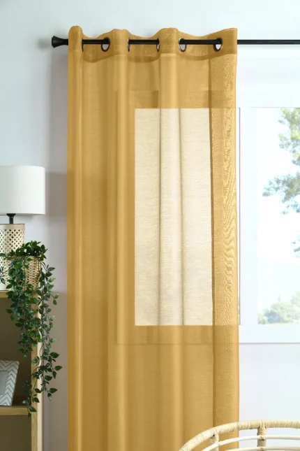Perdea Linwood 140X260 cm, culoare muștar, 100% poliester - imagine 2