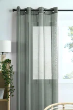 Perdea Linwood 140X260 cm, culoare gri verde, 100% poliester - imagine 2