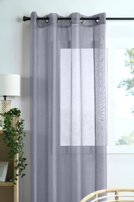 Perdea Linwood 140X260 cm, culoare gri perlă, 100% poliester - imagine 2