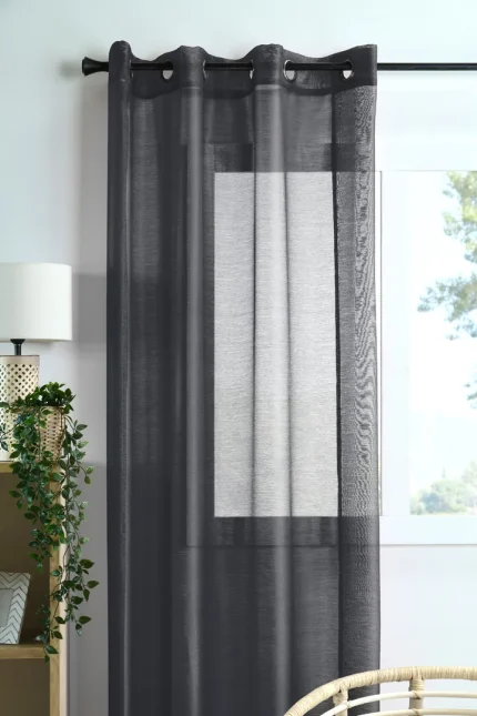 Perdea Linwood 140X260 cm, culoare negru, 100% poliester - imagine 2