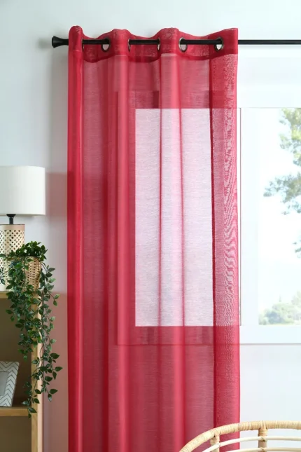 Perdea Linwood 140X260 cm, culoare roșu, 100% poliester - imagine 2