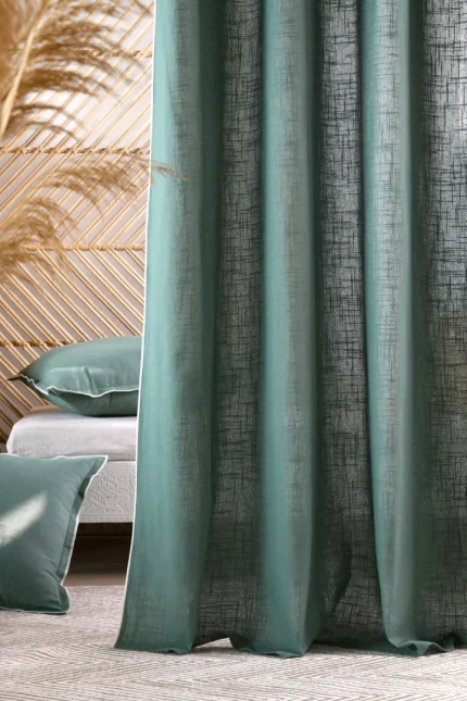 Draperie Helios 140X260 cm, culoare verde, 100% bumbac - imagine 2