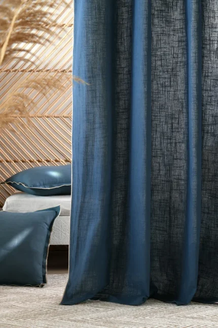 Draperie Helios 140X260 cm, culoare albastru, 100% bumbac - imagine 2