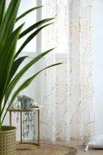 Perdea Patras 140X260 cm, culoare auriu, 100% poliester - imagine 2