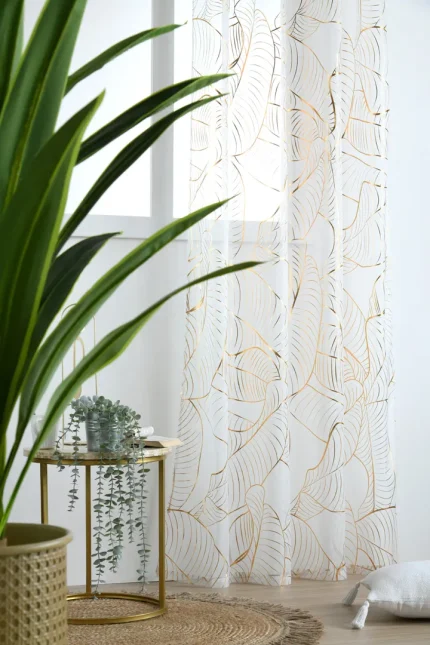 Perdea Patras 140X260 cm, culoare auriu, 100% poliester - imagine 2