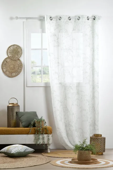 Perdea Myrna 140X260 cm, culoare gri verde, 100% poliester - imagine 2