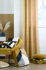 Draperie Pa×ton 140X260 cm, culoare muștar, 30% poliester 70% bumbac - imagine 2