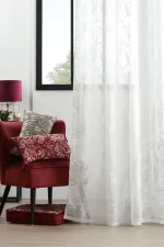 Perdea Bibury 140X260 cm, culoare alb, 100% poliester - imagine 2