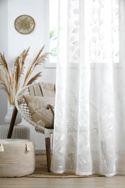 Perdea Nova 140X260 cm, culoare alb, 100% poliester - imagine 2