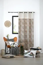 Draperie Tucano 140X260 cm, culoare bej/crem, 45% poliester 55% bumbac - imagine 2