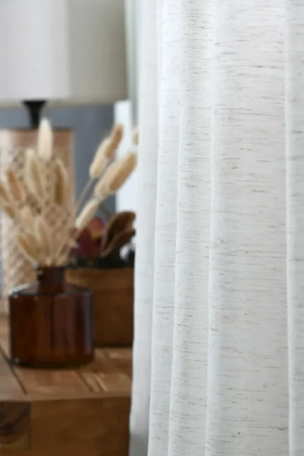 Perdea Voal Titus 140X260 cm, culoare crem, 5% in 95% poliester - imagine 2