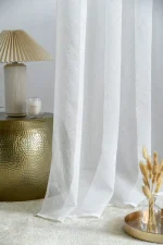 Perdea Stacy 135X260 cm, culoare alb, 100% poliester - imagine 2