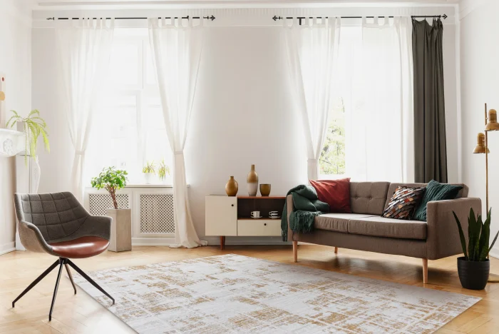 lusso-lz126A-cream-gold-retro-living-room-interior Covor Lusso LZ126A Crem/Auriu - imagine 1